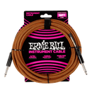 Ernie Ball 18' Braided Straight/Straight Instrument Cable Pumpkin Pie