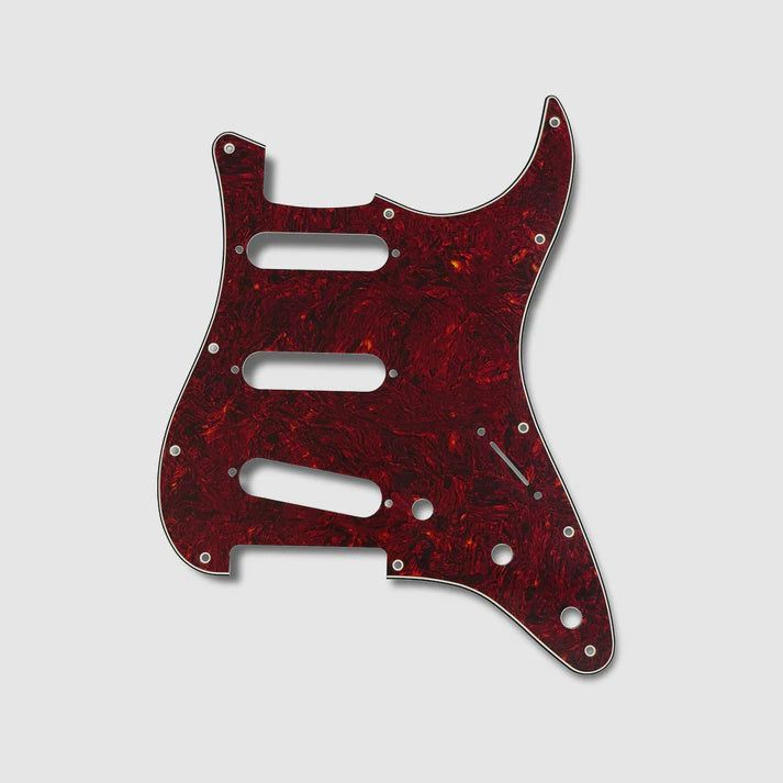 PG-0552 11-hole Pickguard for Stratocaster - Red Tortoise 3-Ply (RT/W/B)