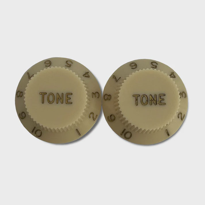 Plastic Tone Knobs for Strat (2 pcs) - Vintage Cream