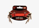 Ernie Ball 3" Flat Ribbon Patch Cable 3-Pack Red