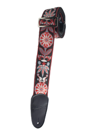 Henry Heller 2" Deluxe Jacquard Guitar Strap Red Blossom