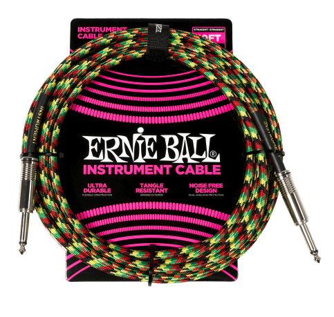 Ernie Ball Braided Instrument Cable Straight/Straight 10ft - Good Vibrations