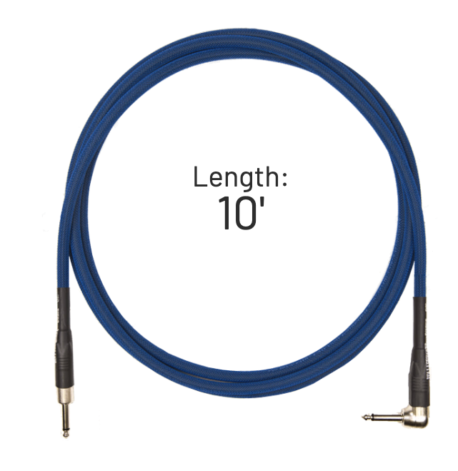 Rattlesnake Cable 10' Standard in Blue - Mixed Ends