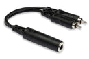 Hosa Y Cable 1/4 TSF to Dual RCA