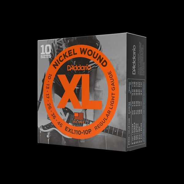D'Addario Regular Light Electric Guitar Strings 10-Pack EXL110-10P