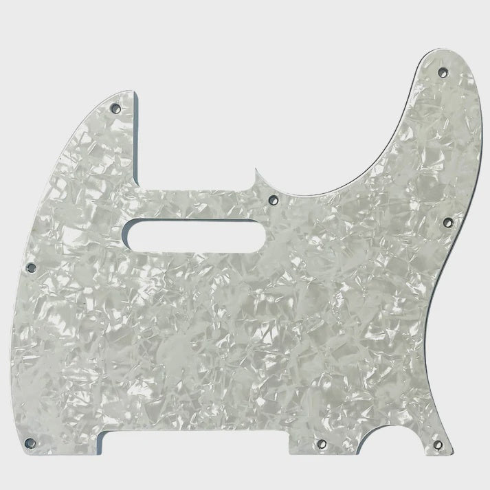 8-hole Pickguard for Telecaster® - White Pearloid