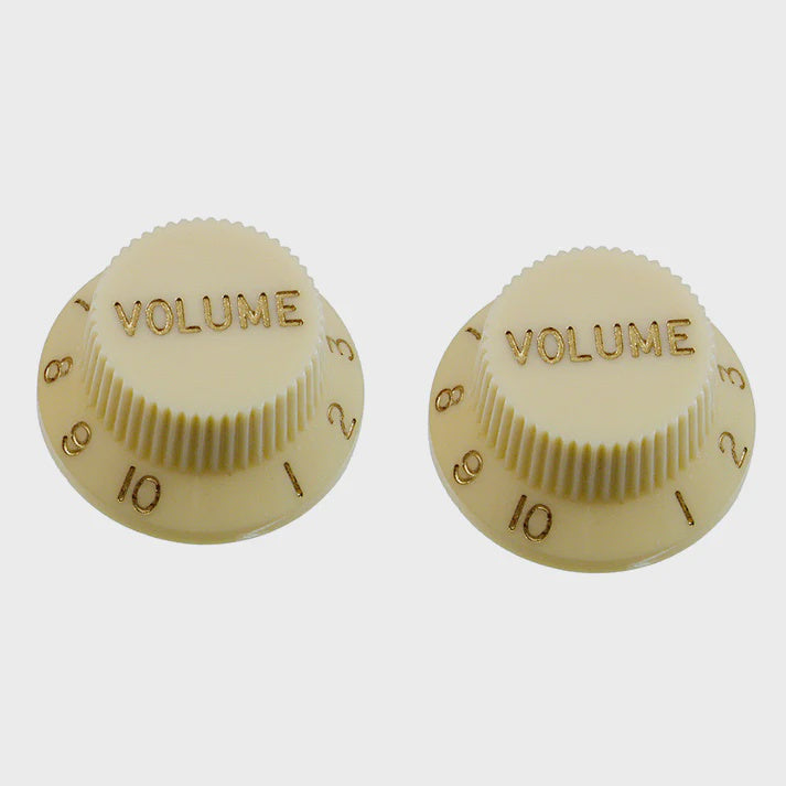 Allparts Plastic Volume Knobs for Strat (2 pcs)- Vintage Cream