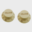 Allparts Plastic Volume Knobs for Strat (2 pcs)- Vintage Cream