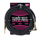 Ernie Ball 18' Braided Straight/Angle Instrument Cable Black