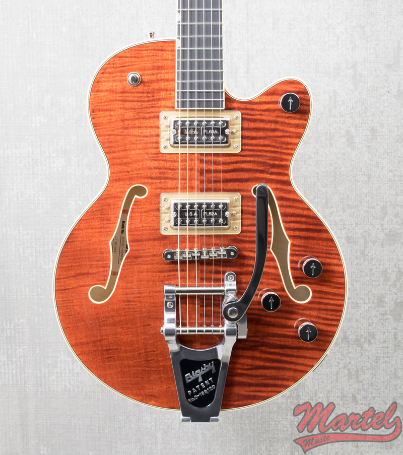 Gretsch G6659TFM Players Edition Broadkaster Jr. Center Block Single-Cut Flame Maple, Bourbon Stain