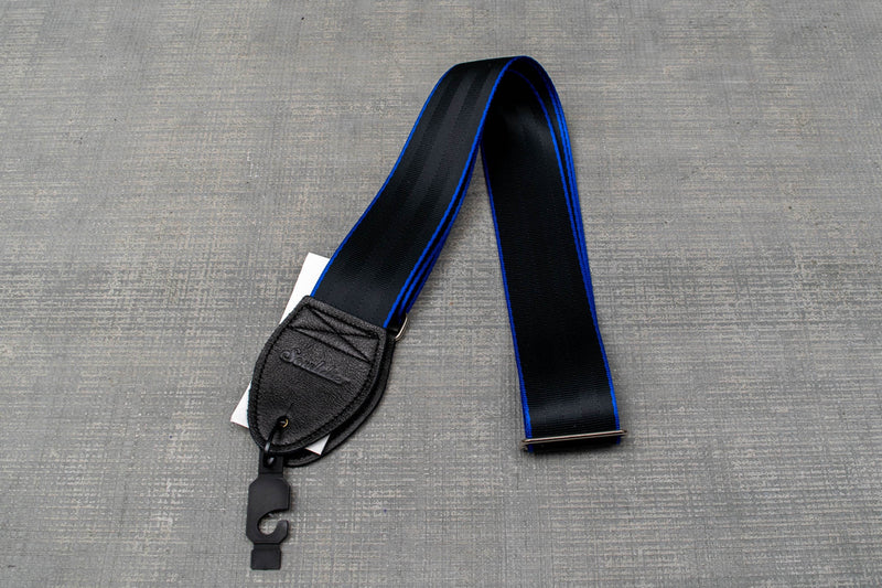 Souldier GS0000-BLBK04BK Edge Stripe Seat Belt Strap, Blue on Black