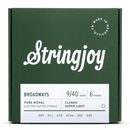 Stringjoy Broadways | Classic Super Light Gauge (9-40) Pure Nickel Electric Guitar Strings