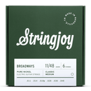 Stringjoy Broadways Classic Medium Gauge (11-48) Pure Nickel Electric Guitar Strings