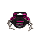 Ernie Ball 12" Flat Ribbon Patch Cable 3 Pack Black