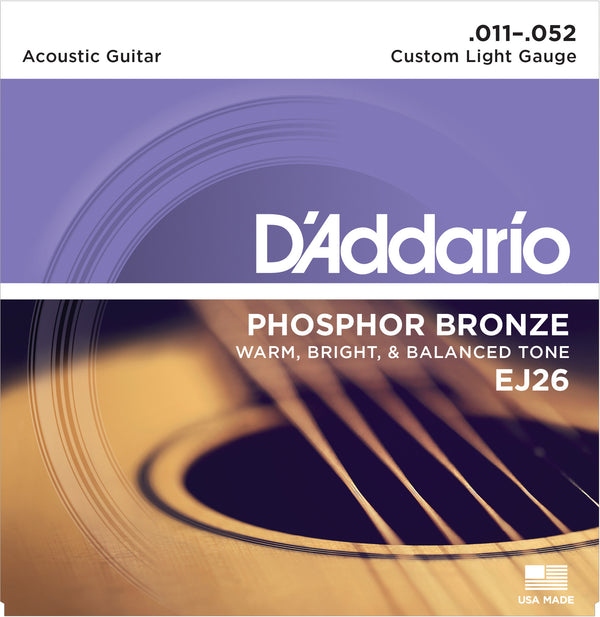 D'Addario EJ26 Custom Light Phosphor Bronze Acoustic Strings