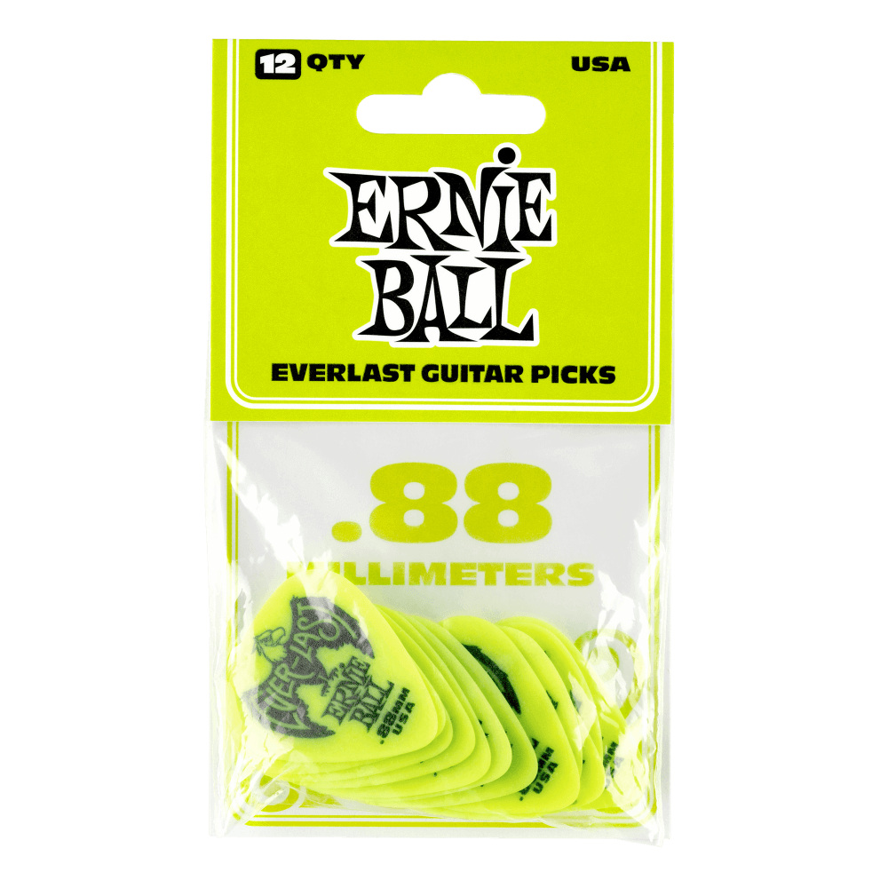 Ernie Ball Everlast Picks .88MM Green 12 Pack