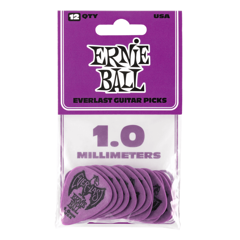 Ernie Ball Everlast Picks 1.0MM Purple 12 Pack