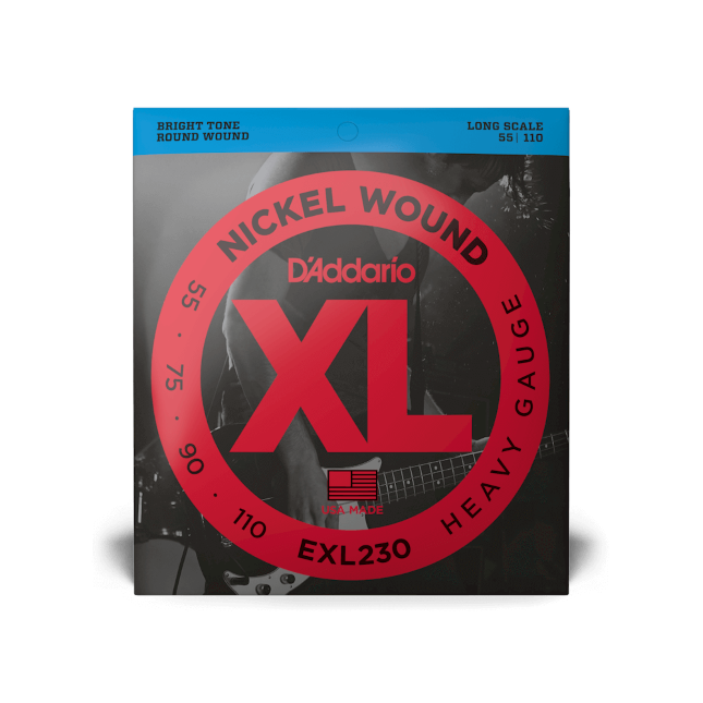 D'Addario EXL230 Nickel Wound Bass Guitar Strings, Heavy, 55-110, Long Scale