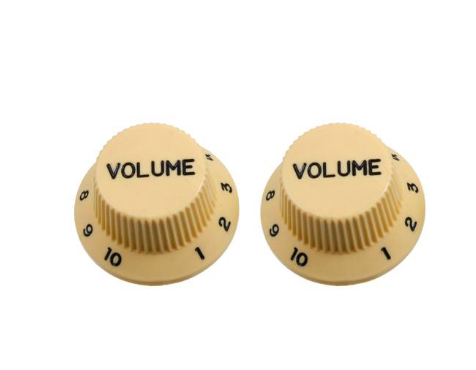 Set of 2 Cream Volume Knobs for Stratocaster