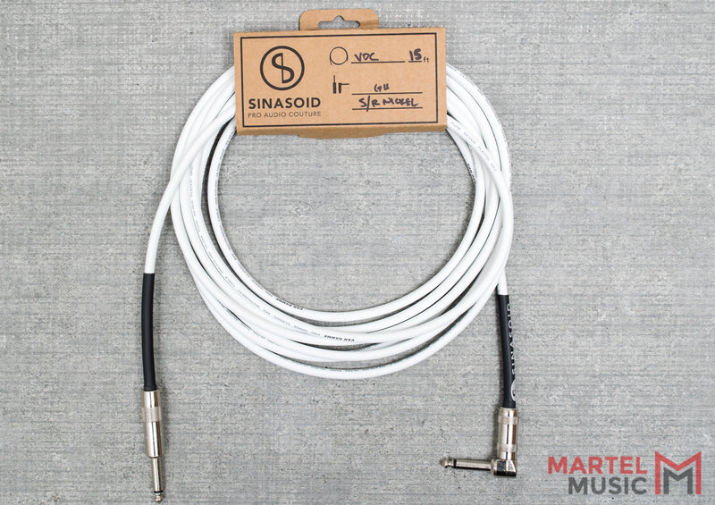 Sinasoid Van Damme Classic XKE Instrument Cable 15FT S/R- White