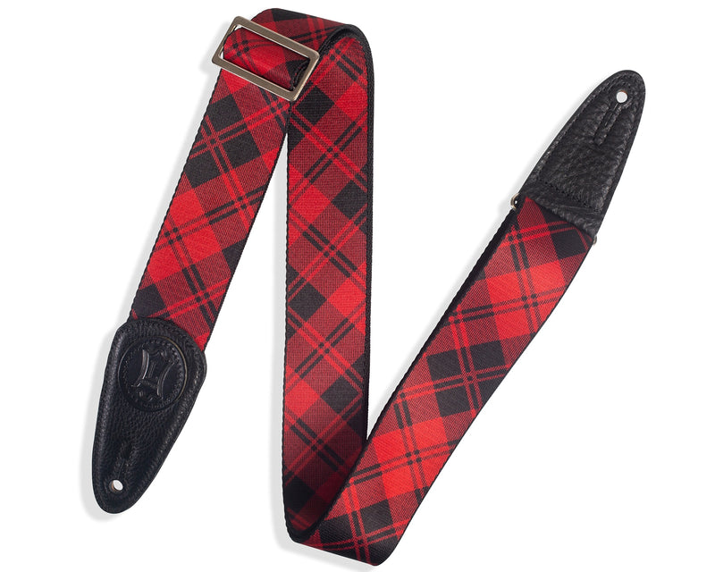Levy's 2" Print Lumberjack Icon Guitar Strap MSSPLD8-RED