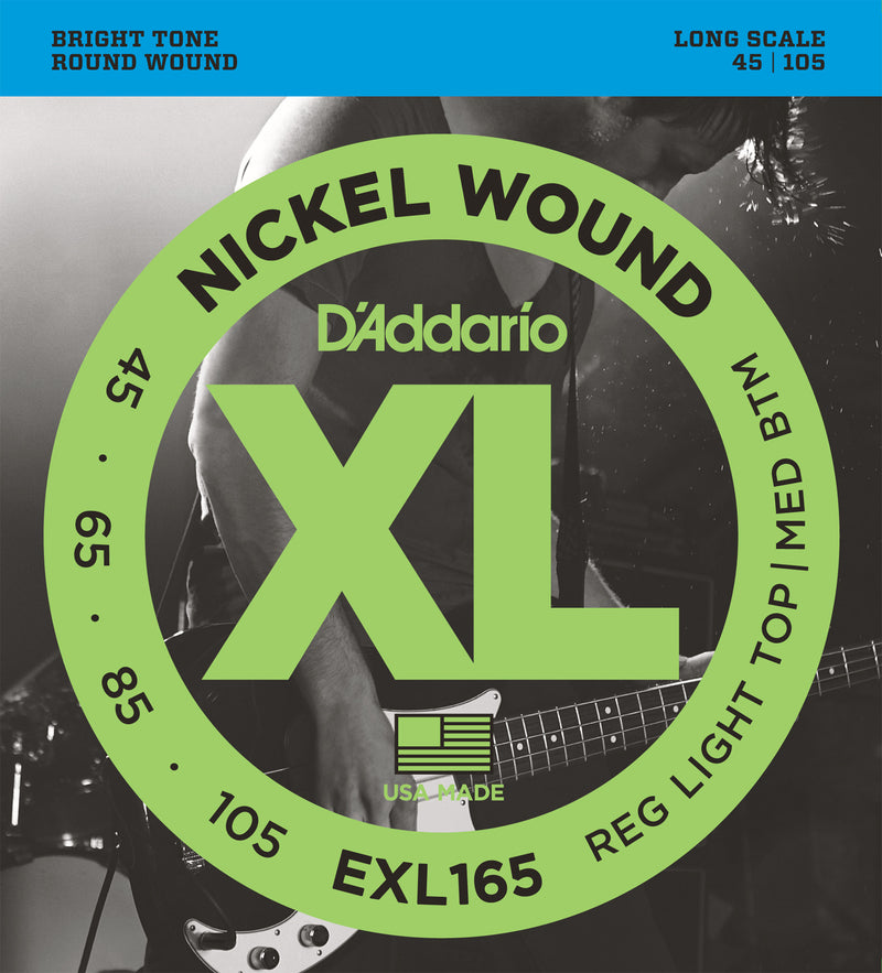 D'addario EXL165 XL Nickel Wound Custom Light Bass Strings
