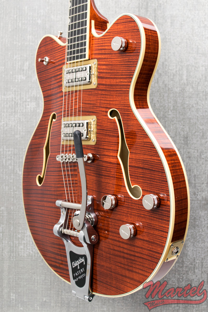 Gretsch G6609TFM Players Edition Broadkaster Center Block Double-Cut w/Bigsby Flame Maple Bourbon Stain