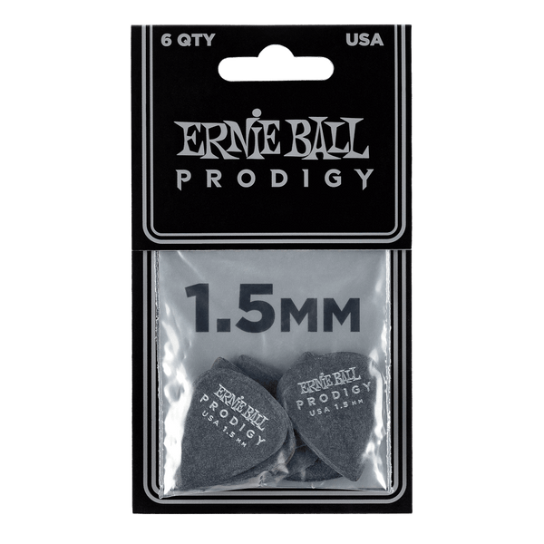 Ernie Ball 1.5MM Black Standard Prodigy Picks 6-Pack