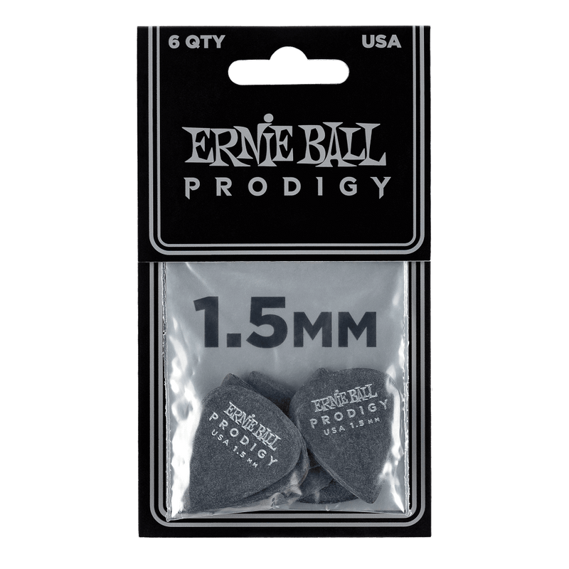 Ernie Ball 1.5MM Black Standard Prodigy Picks 6-Pack