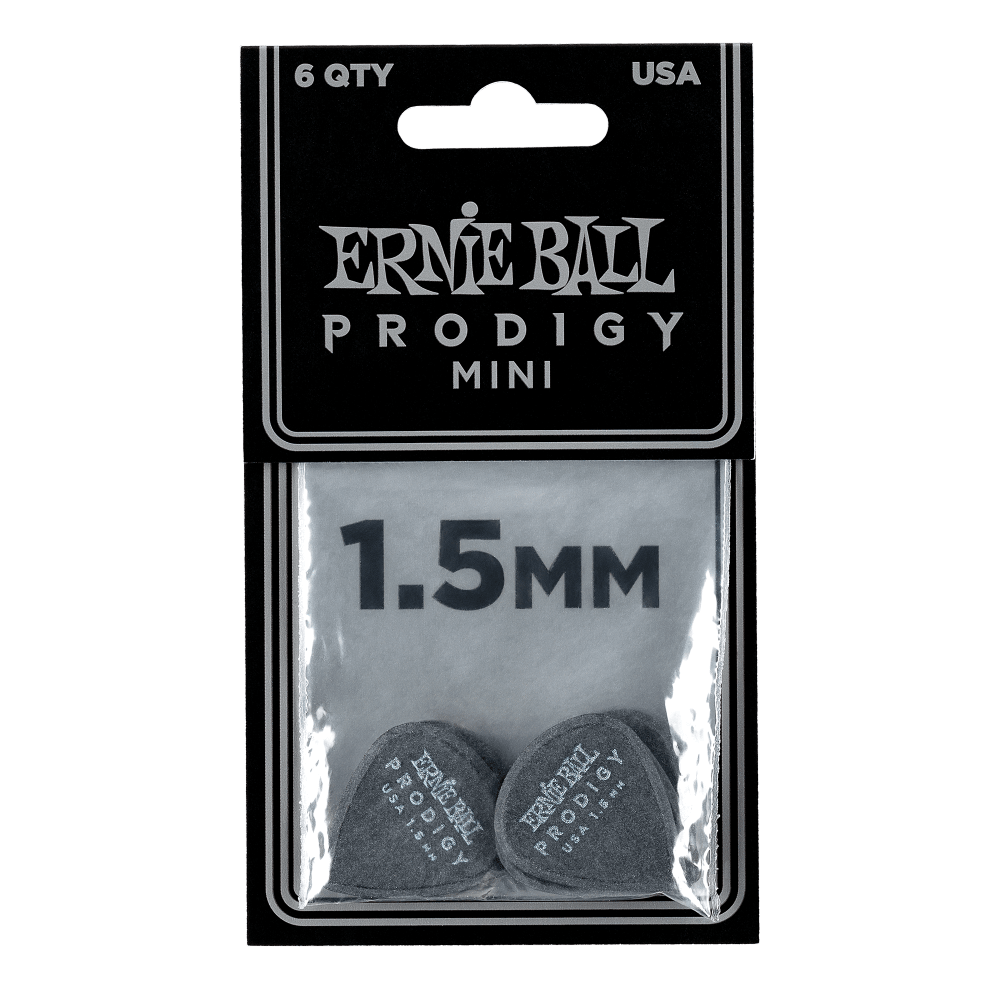 Ernie Ball 1.5MM Black Mini Prodigy Picks 6-Pack