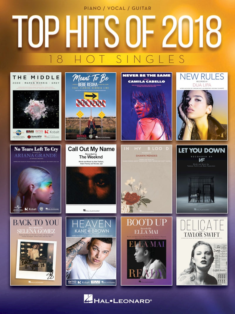 Top Hits Of 2018 - Piano, Vocal, Guitar Songbook