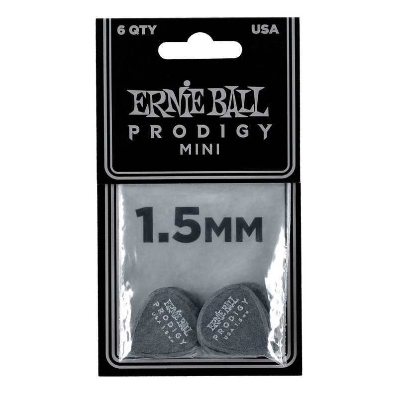 Ernie Ball 1.5MM Black Mini Prodigy Picks 6-Pack