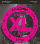 D'addario ECB81 Chromes Flat Wound Light Bass Strings