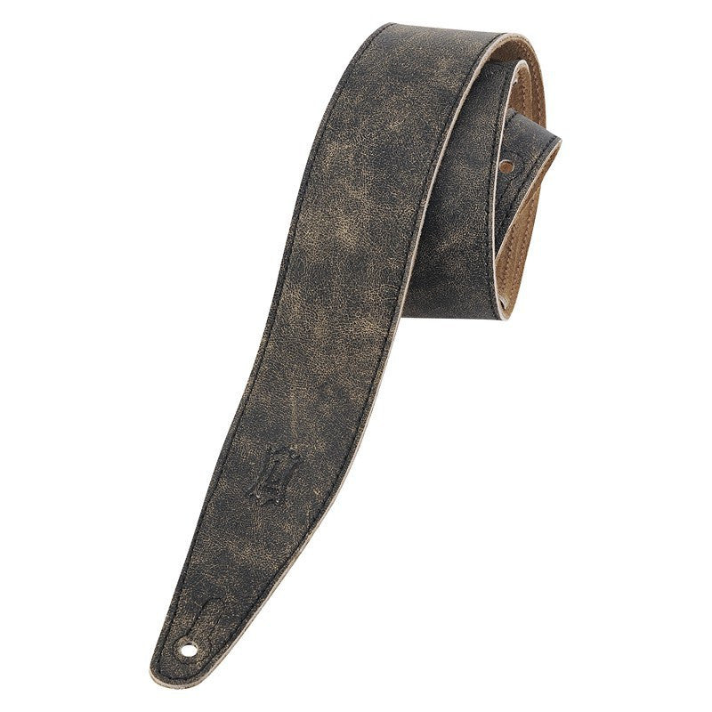 Levy's 2.5" Black Distressed Leather Guitar Strap