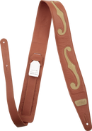 Gretsch F-Holes Leather Strap, Orange and Tan, 3"