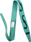 Gretsch F-Holes Leather Strap Seafoam Green with Deep Green 3"