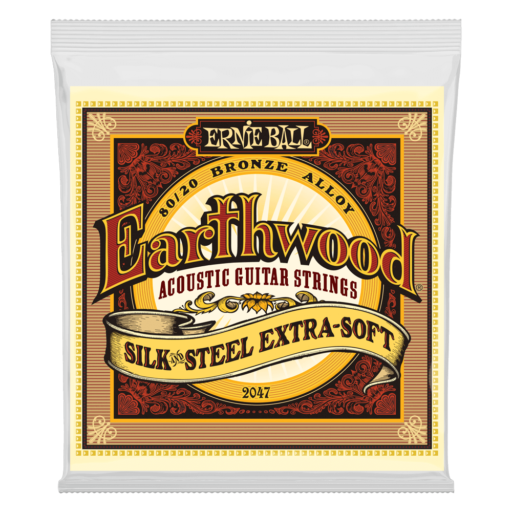 Ernie Ball Earthwood Extra Soft 80/20 Bronze Silk & Steel Acoustic Strings 10-50