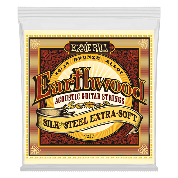 Ernie Ball Earthwood Extra Soft 80/20 Bronze Silk & Steel Acoustic Strings 10-50