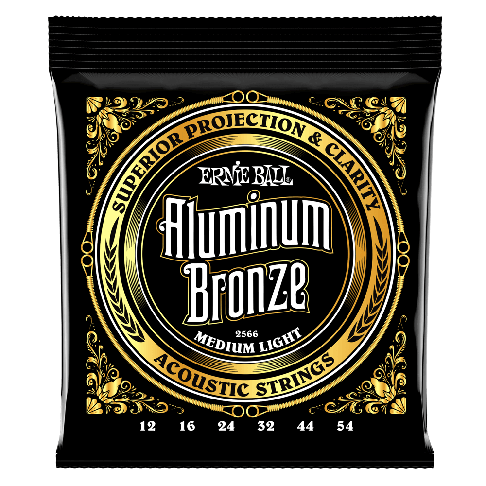 Ernie Ball Medium Light Aluminum Bronze Acoustic Strings12-54