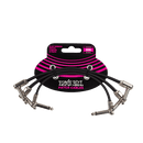 Ernie Ball 6" Flat Ribbon Patch Cable 3-Pack Black