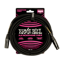 Ernie Ball Braided XLR Microphone Cable Male/Female 20ft Black