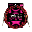 Ernie Ball 10' Braided Straight/Straight Instrument Cable Red/Black