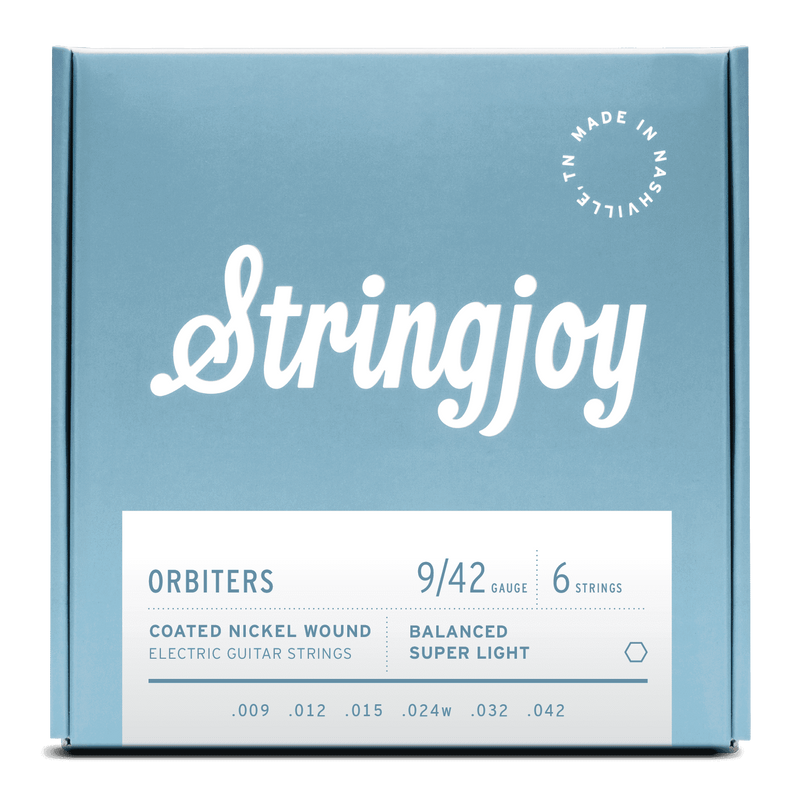 Stringjoy Orbiters Balanced Super Light Gauge 9-42 Coated Nickel Wound Electric Guitar Strings