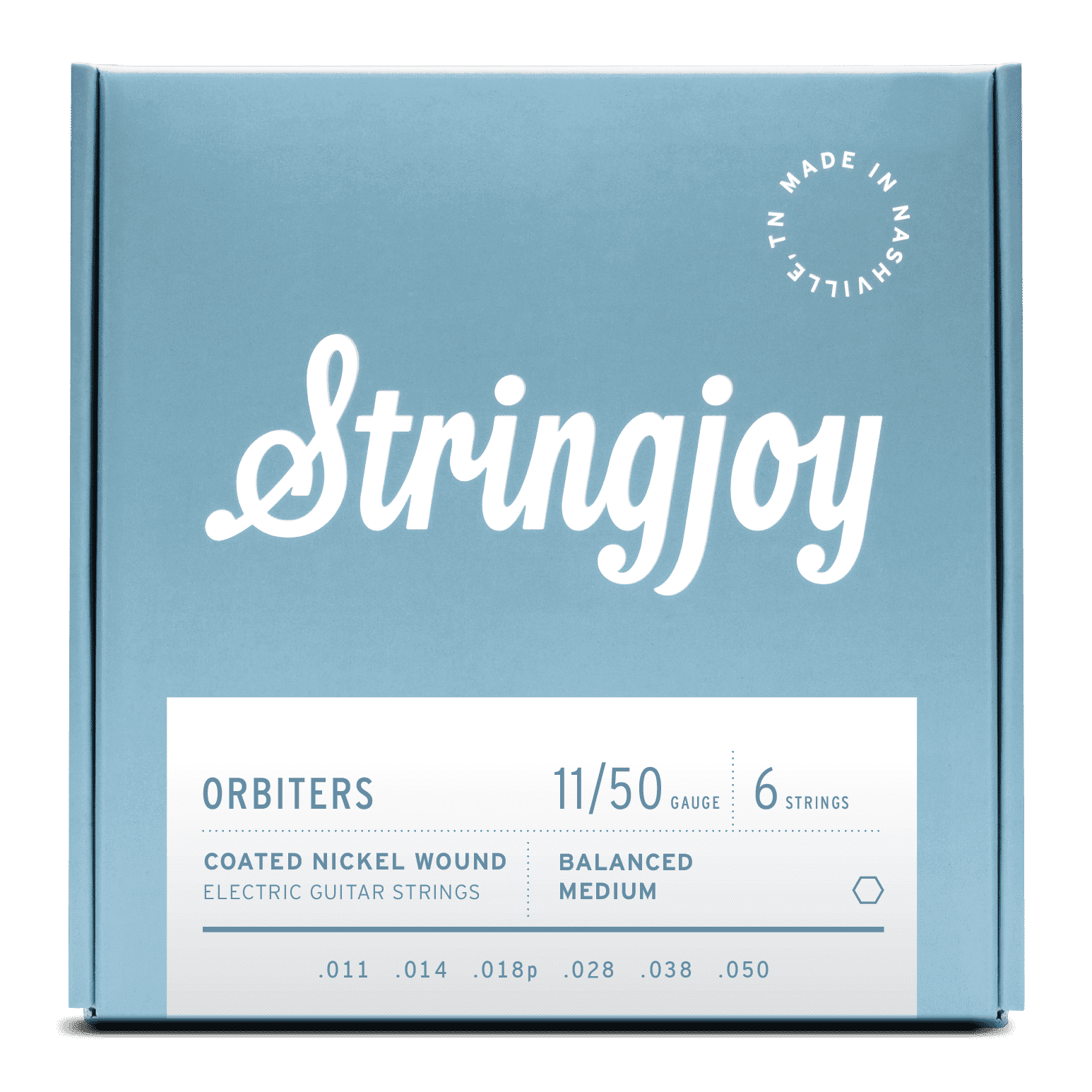 Stringjoy Orbiters  Balanced Medium Gauge 11-50 Coated Nickel Wound Electric Guitar Strings