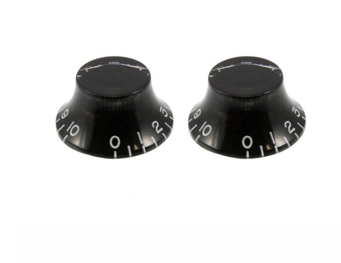 Set of 2 Black Bell Knobs - Black / Standard
