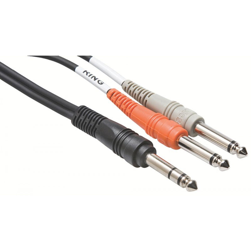 Hosa STP-201 1 m Insert Cable (1/4" TRS - Dual 1/4" TS)