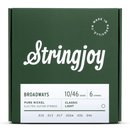 Stringjoy Broadways Classic Light Gauge (10-46) Pure Nickel Electric Guitar Strings