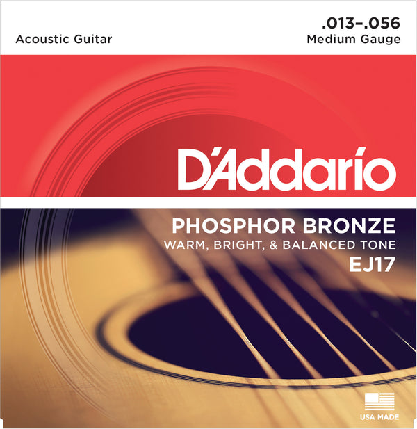 D'addario EJ17 Medium Phosphor Bronze Acoustic Strings