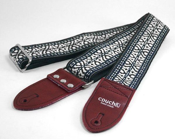Couch Midnight Blue & Maroon Tab Hippie Weave Guitar Strap