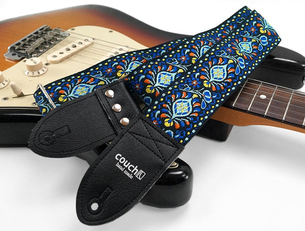 Couch Electric Blue Hendrix Style Hippy Weave Guitar Strap